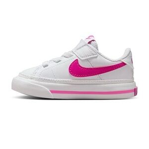 NWT Nike Kids White and Pink Court Legacy Sneakers